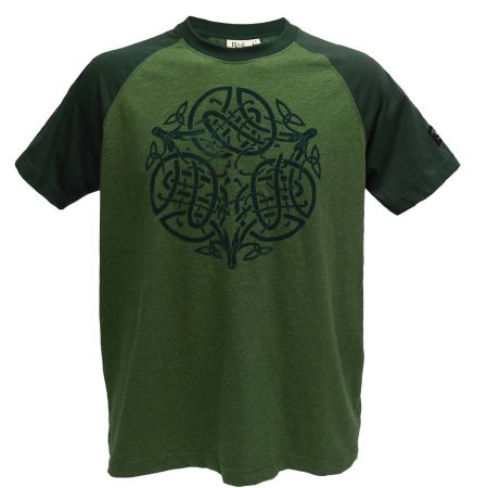 Book Of Kells  Celtic Knot T-Shirt Moss Green