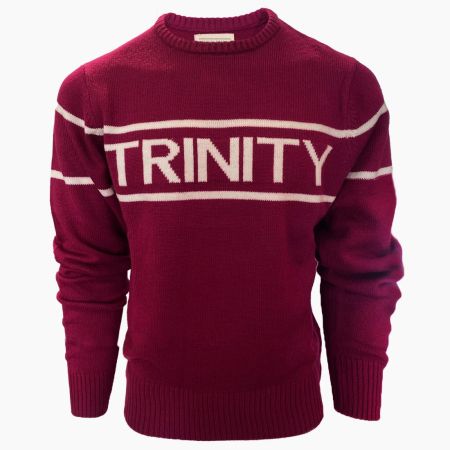 Trinity Jacquard Knitted Jumper - Burgundy & Cream