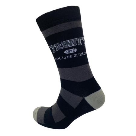 Trinity Stripe Sock - Black & Grey