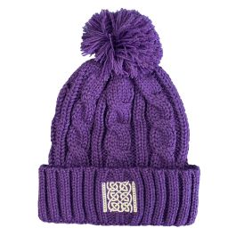 Celtic Knot Purple Bobble Hat